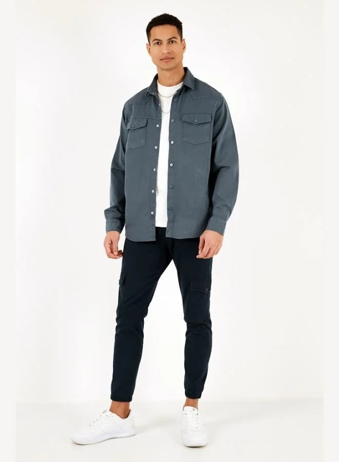 Buratti  Buratti Cotton Regular Fit Double Pocket Shirt Men's SHIRT CF24W116927 for Men | Best Price UAE