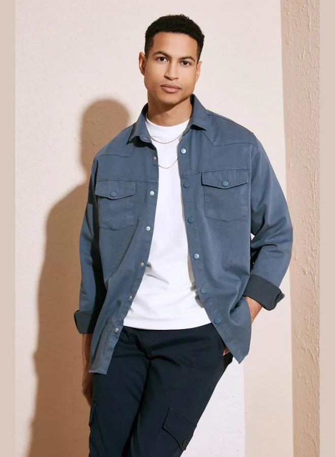 Buratti  Buratti Cotton Regular Fit Double Pocket Shirt Men's SHIRT CF24W116927 for Men | Best Price UAE