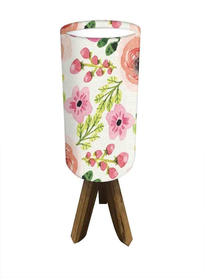 Nutcase Mini�Wooden�Table�Lamp�for Bedroom -Made in India with Teak�Wood�14" Bedside Small Tripod Desk�Night Lamp�(Bulb Included)�- Watercolor Flower - Image 5