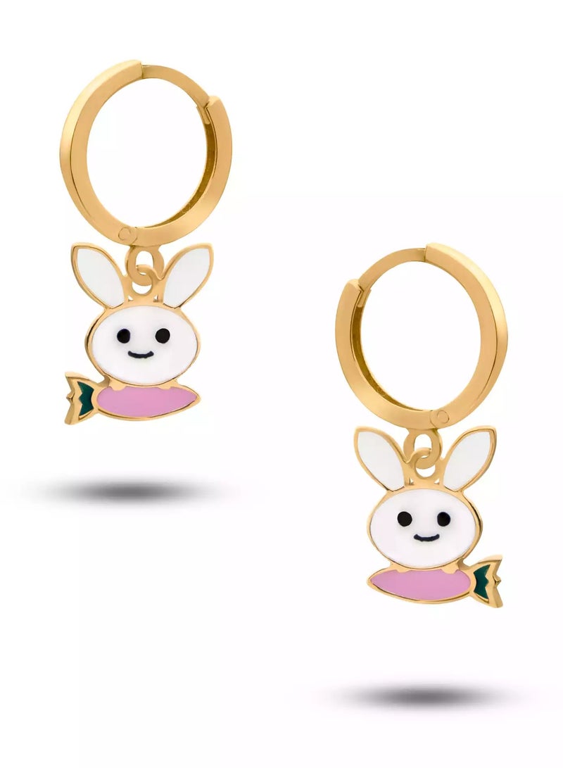 روبي آرت الذهب أقراط روبي آرت الذهبية عيار 18 قيراطًا من الذهب الخالص للفتيات الصغيرات - 2.07 جرام - Image 1