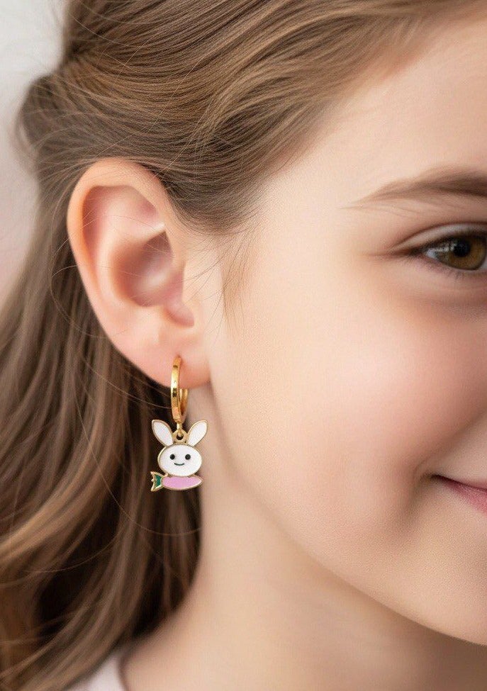 روبي آرت الذهب أقراط روبي آرت الذهبية عيار 18 قيراطًا من الذهب الخالص للفتيات الصغيرات - 2.07 جرام - Image 2