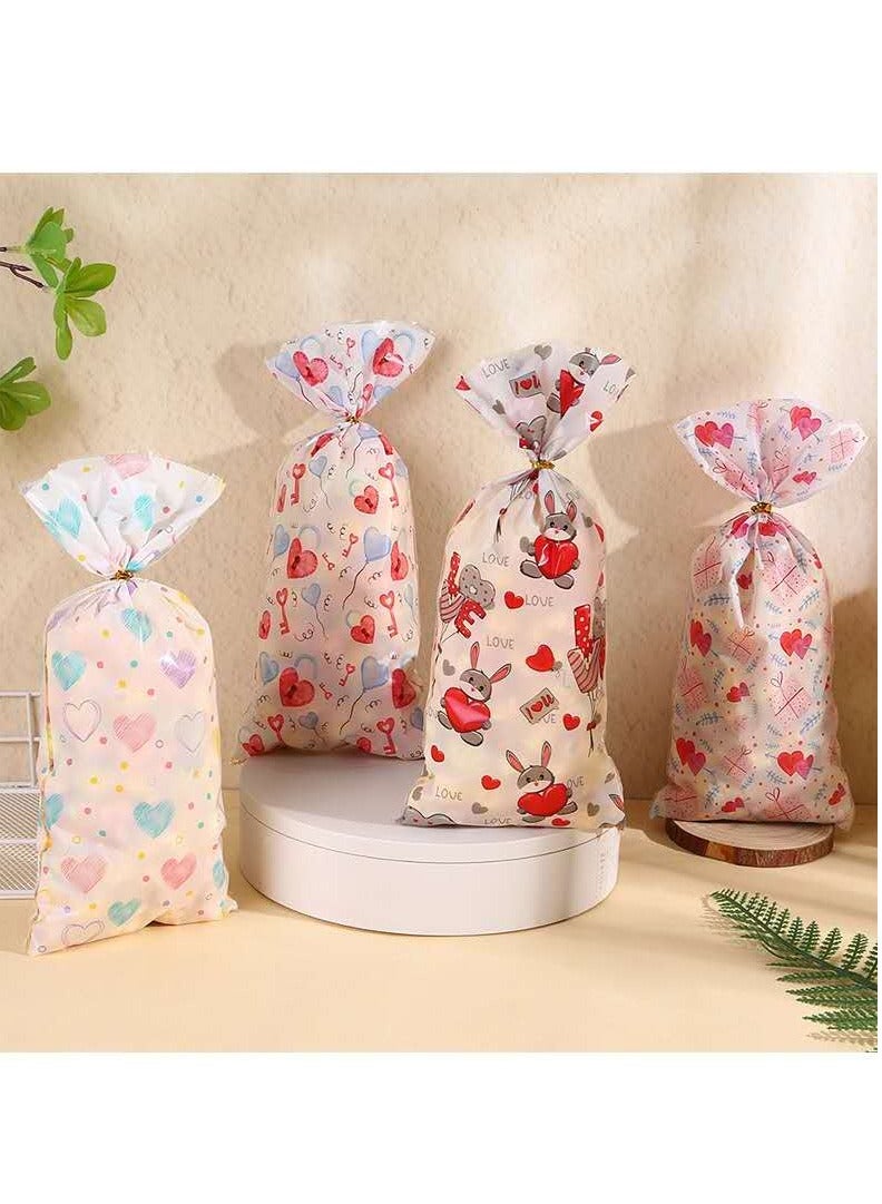 2025 أكياس هدايا عيد الحب الجديدة من OPP ذات الطراز الرومانسي وأكياس تغليف الوجبات الخفيفة والحلوى وأكياس بلاستيكية 100 قطعة - Image 2