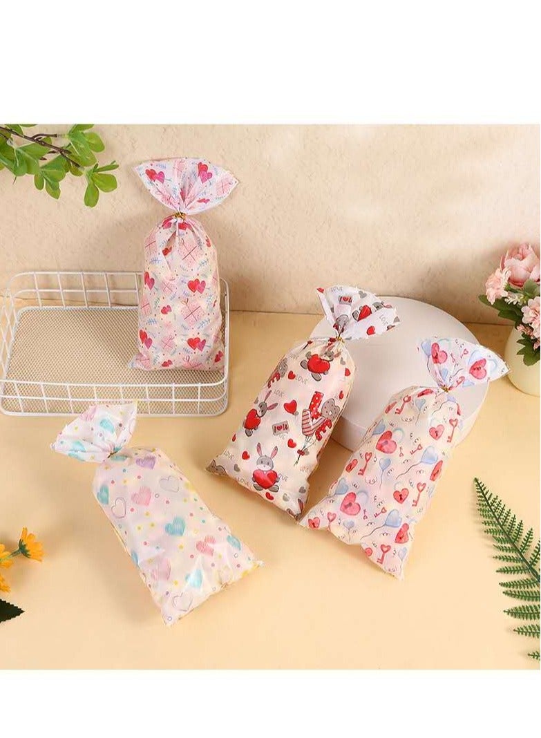 2025 أكياس هدايا عيد الحب الجديدة من OPP ذات الطراز الرومانسي وأكياس تغليف الوجبات الخفيفة والحلوى وأكياس بلاستيكية 100 قطعة - Image 3