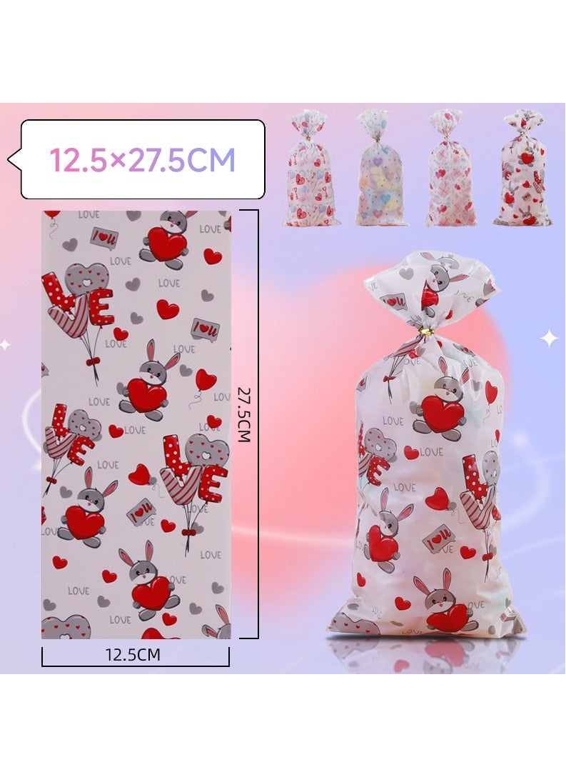 2025 أكياس هدايا عيد الحب الجديدة من OPP ذات الطراز الرومانسي وأكياس تغليف الوجبات الخفيفة والحلوى وأكياس بلاستيكية 100 قطعة - Image 5