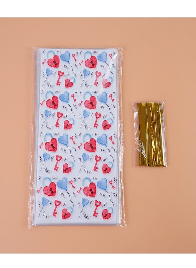 2025 أكياس هدايا عيد الحب الجديدة من OPP ذات الطراز الرومانسي وأكياس تغليف الوجبات الخفيفة والحلوى وأكياس بلاستيكية 100 قطعة - Image 4