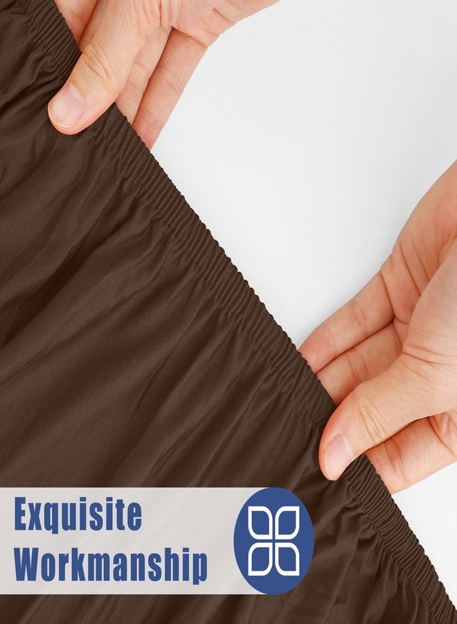 Moosfor Round Spandex Tablecloth, Elastic Fitted Waterproof Tablecloths for 36"-44" Tables, Stretch Washable Picnic Table Cover for Camping, Dining, Indoor and Outdoor, Coffee - Image 4