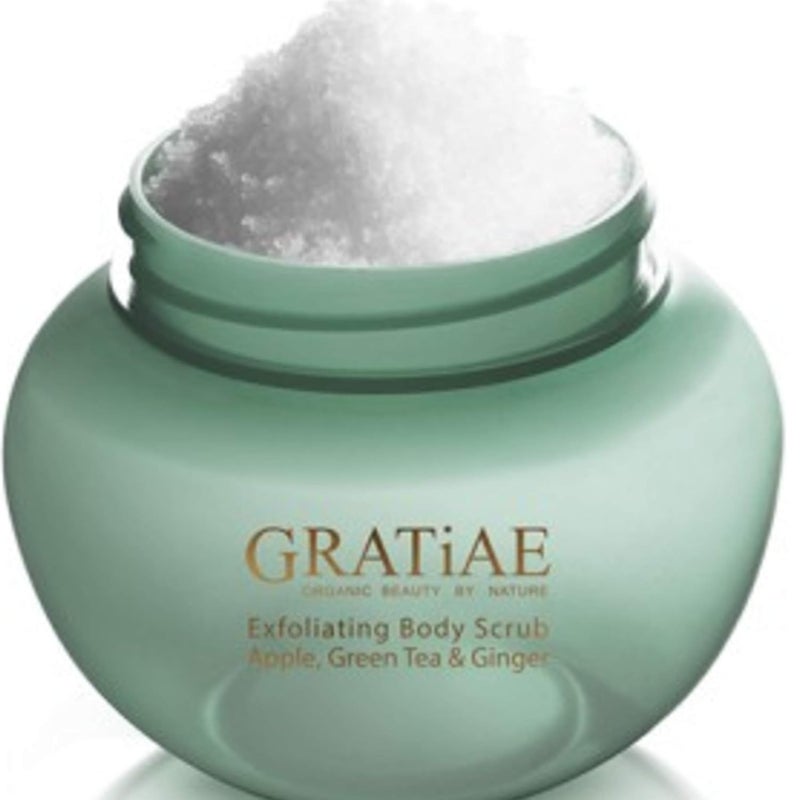 Gratiae Organic Exfoliating Salt Scrub Apple Green Tea and Ginger 105 Fl oz