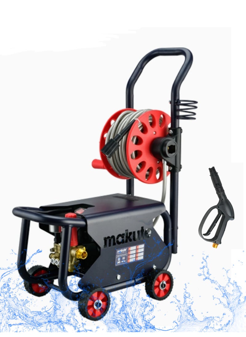 makute 1500W Electric Pressure Washer, 220-240V, 45-80 Bar Working Pressure, 96mm Engine Diameter, with Water Column Round Nozzle – Ideal for Home, Car, and Patio Cleaning, HPW121-60P  - Image 1