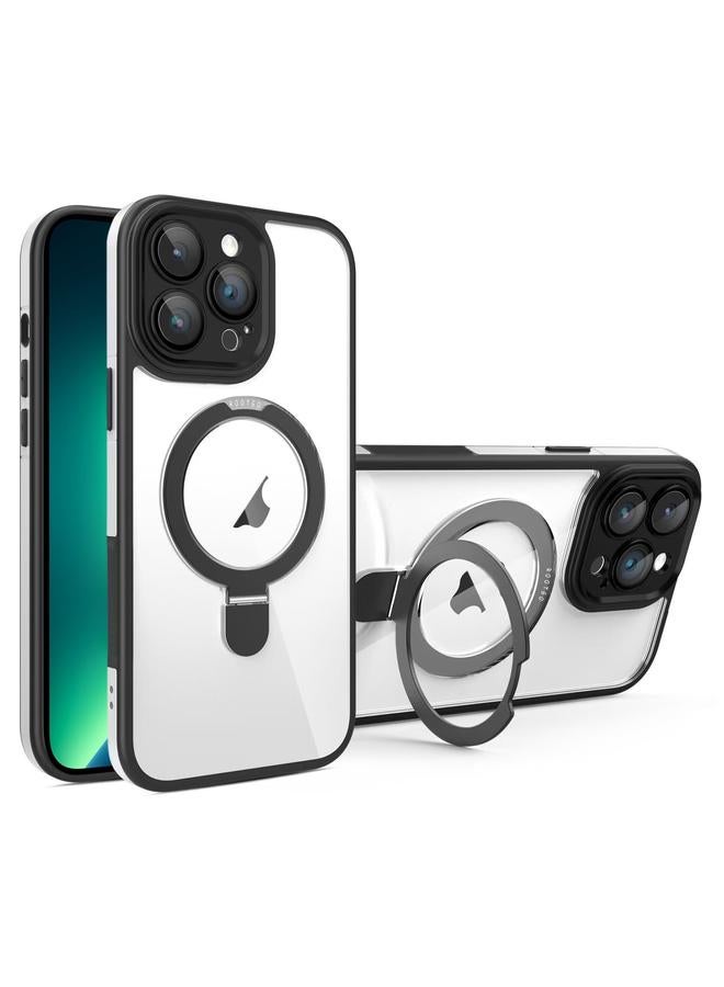 زبون جراب لهاتف iPhone 13 Pro مع غشاء عدسة بتغطية كاملة وحامل MagSafe جراب هاتف شفاف - Image 1