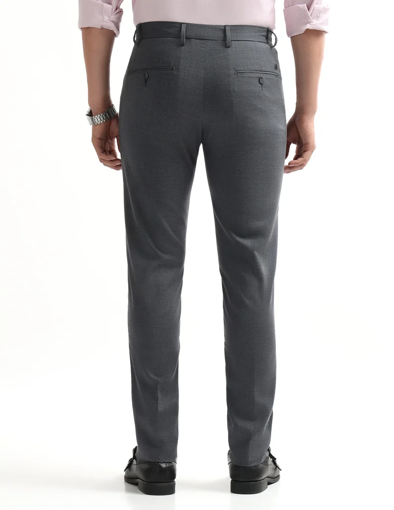 Arrow Grey Super Slim Fit Velocity Trousers for Men | Best Price UAE