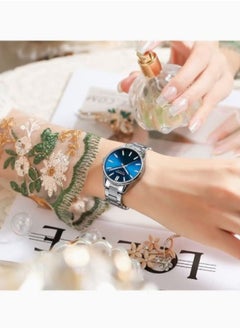 CURREN CURREN Fashion Women Watch Top Brand Luxury Light Blue Lady Girl Wristwatch Stainless Steel Bracelet Classic Female Clock C9090L  - Image 4