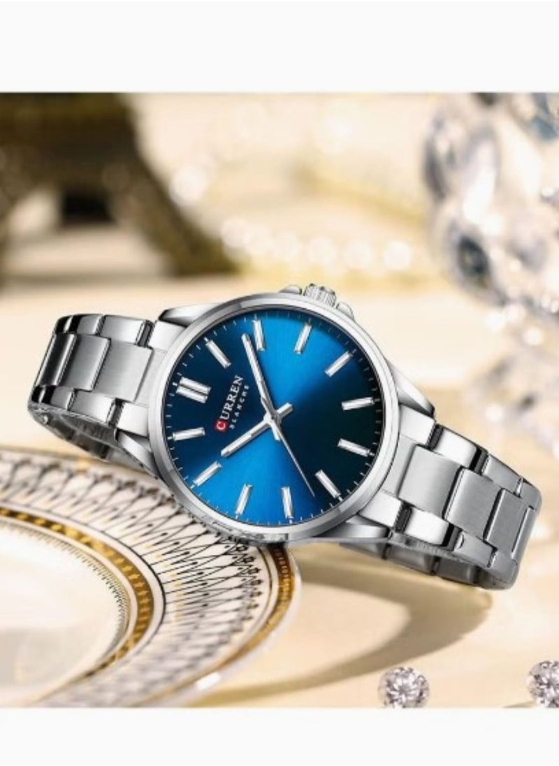 CURREN CURREN Fashion Women Watch Top Brand Luxury Light Blue Lady Girl Wristwatch Stainless Steel Bracelet Classic Female Clock C9090L  - Image 3