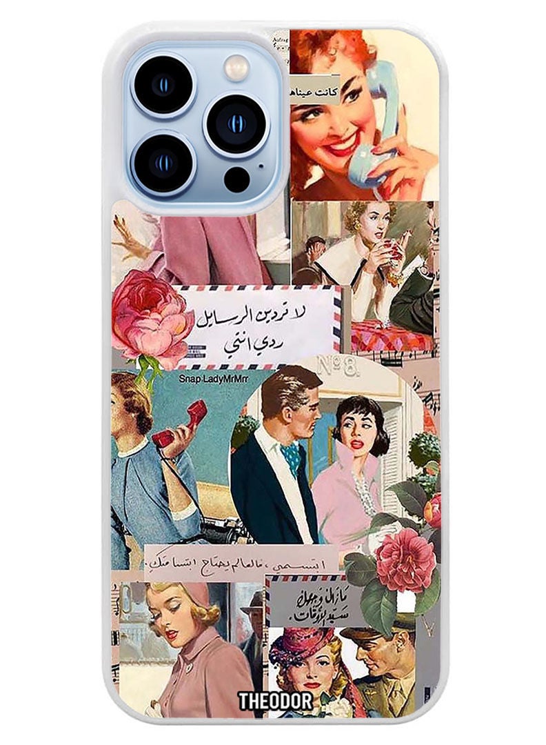 Theodor Protective Case Cover For APPLE IPHONE 14 Pro Max Vintage (White Bumper) - Image 1