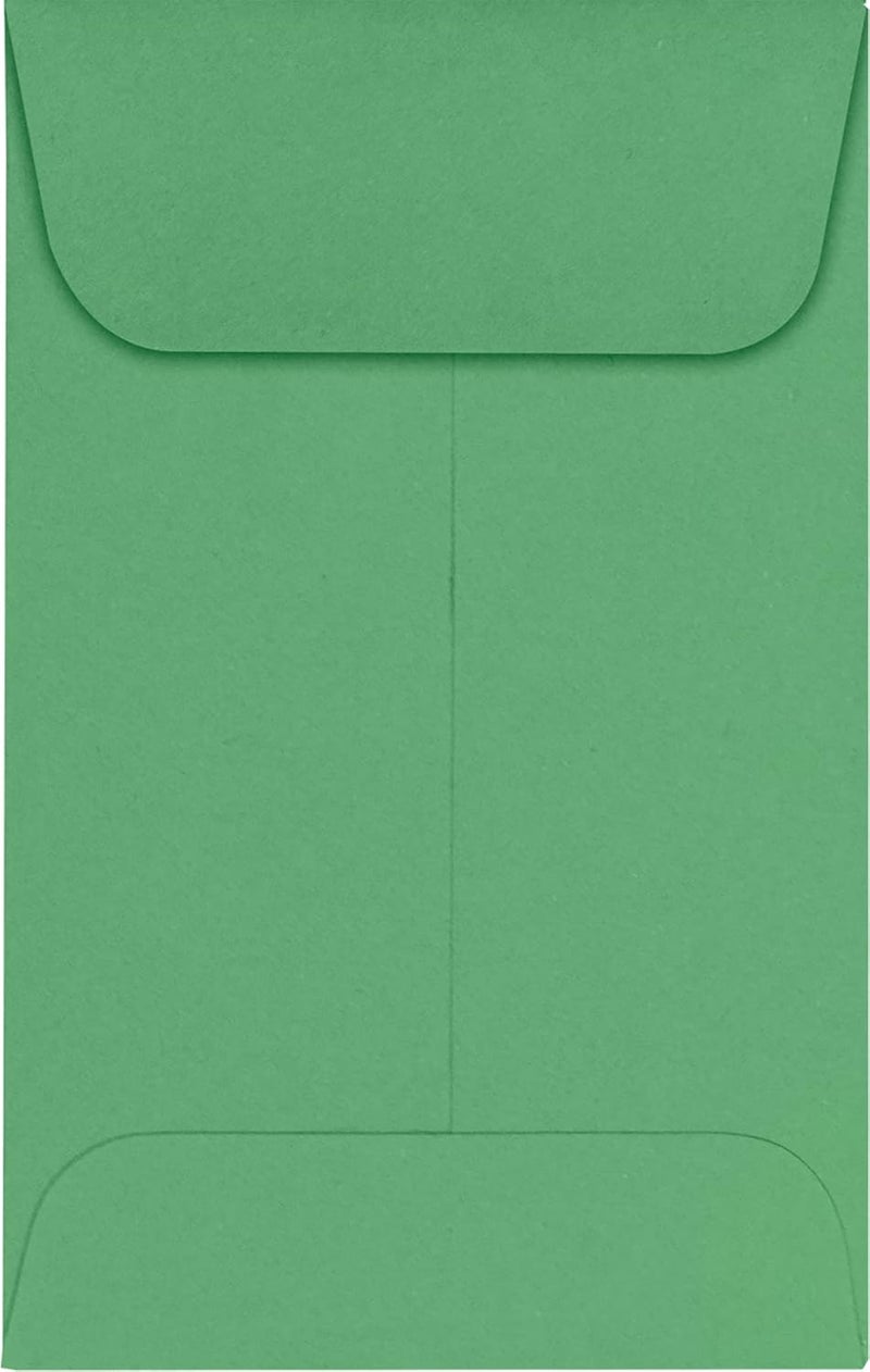 Envelopes.com LUXPaper #1 Coin Envelopes | 2 1/4" x 3 1/2" | Holiday Green | 80lb. Text | 500 Qty - Image 1