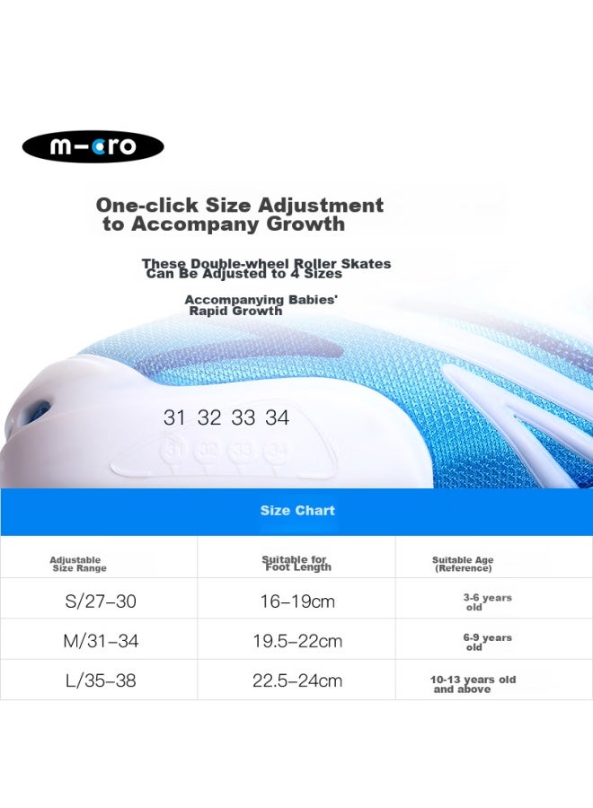 M-cro Inline Skates For Children, Boys And Girls, Micro Straight-wheel Roller Skates, Suitable For Primary And Secondary School Students, X3 Blue Single Shoes, Size S - Image 1