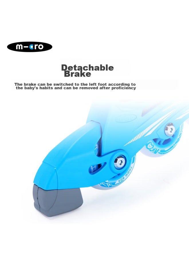 M-cro Inline Skates For Children, Boys And Girls, Micro Straight-wheel Roller Skates, Suitable For Primary And Secondary School Students, X3 Blue Single Shoes, Size S - Image 4