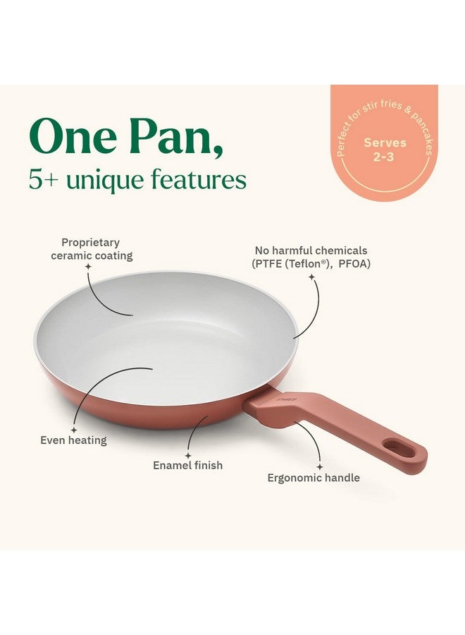 Ember Cookware مقلاة إمبر كوكوير أركيلا سيراميك غير لاصقة 24 سم | مقبض متطابق | 1x ملعقة مسطحة | آمنة للاستخدام مع الحث | مقلاة غير سامة | خالية من PFAS و PTFE | سلسلة فلورنسا | تيراكوتا، أزرق - Image 2