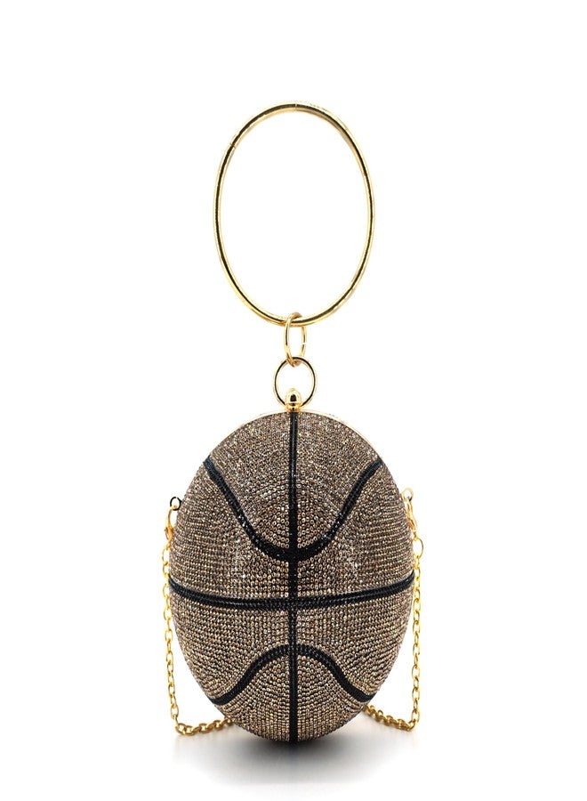 Like Dreams Rhinestone Basketball Purse for Women | Glitter Basketball-Shaped Handbag with Chain Strap | Crossbody Sports Bag for Girls & Basketball Moms - Image 1