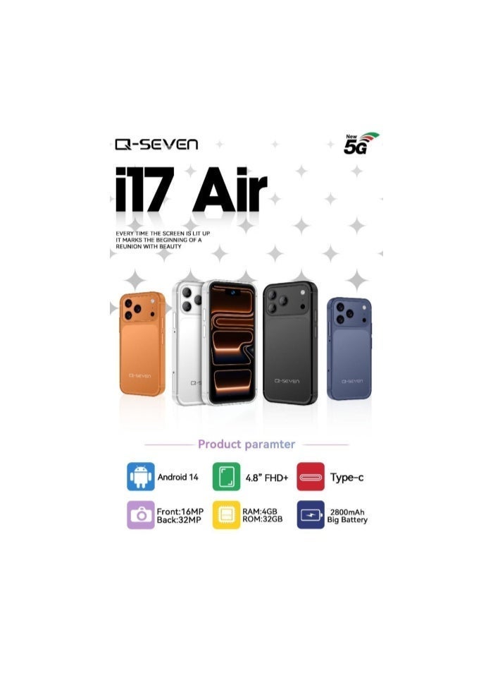 MACON Mini Q-SEVEN i17 Air Smartphone 5G, RAM 4GB ROM 32GB, Tiny Pocket Phone - Image 1