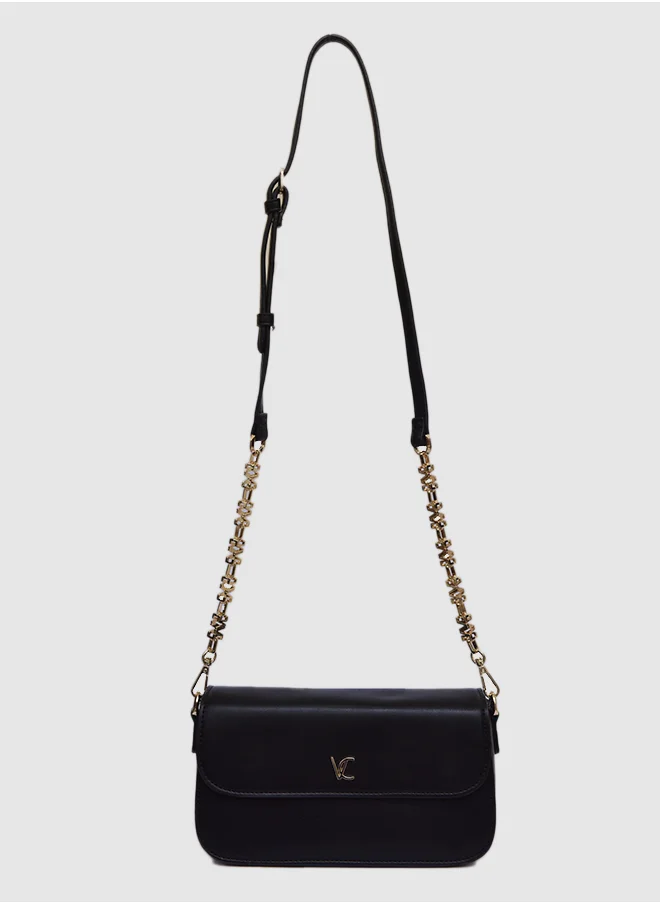 Vincci Chain Detailed Flap Over Crossbody Bag