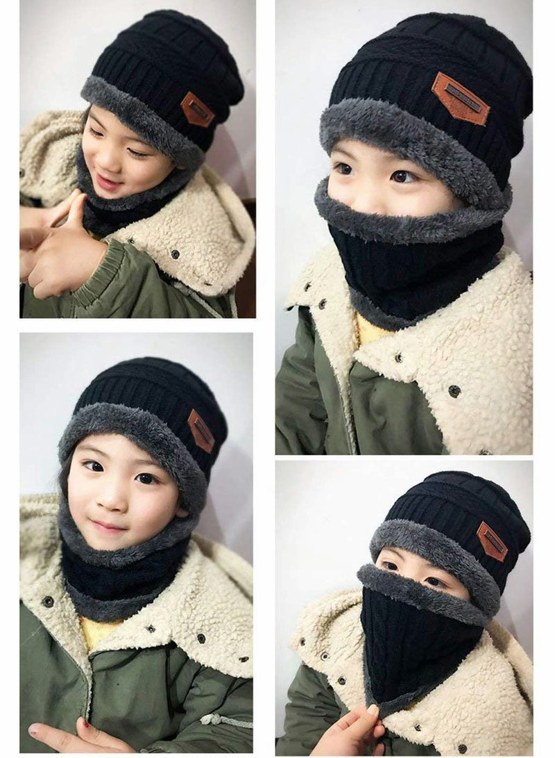 Excefore Kids Boys Girls Winter Hat and Scarf Set  - Image 2