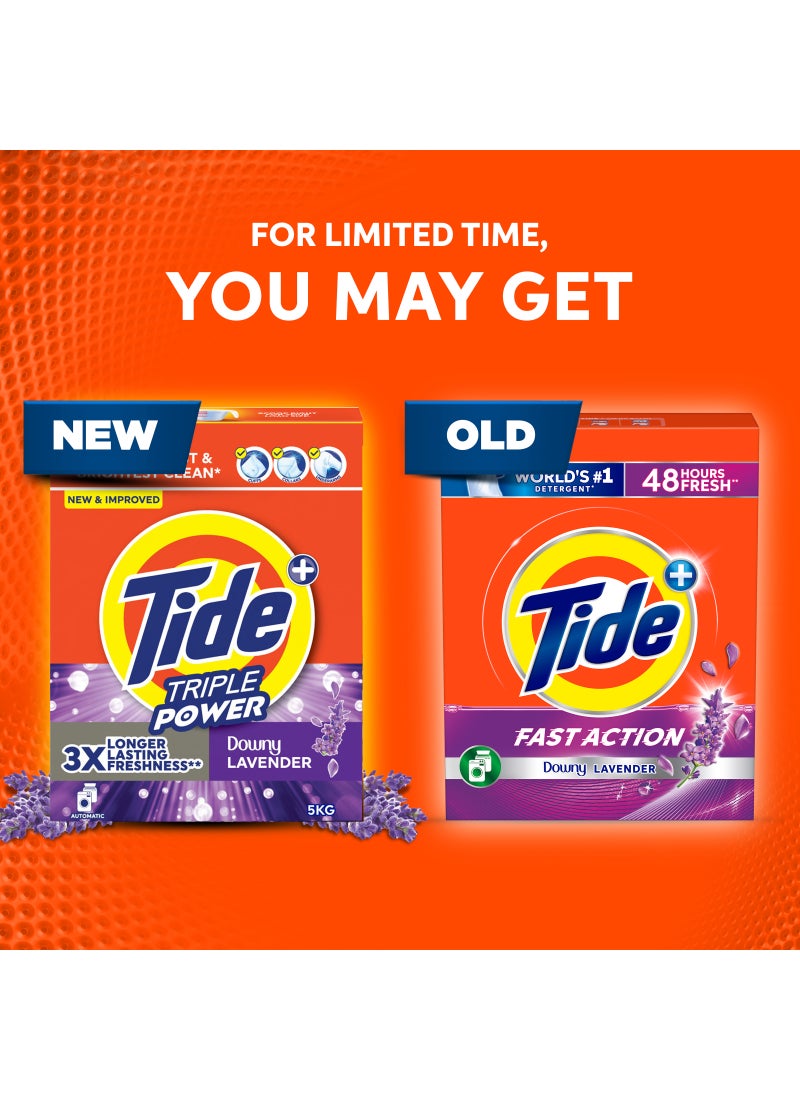 Tide Triple Power Lavender Laundry Detergent Powder 2 x 2.5kg - Image 3
