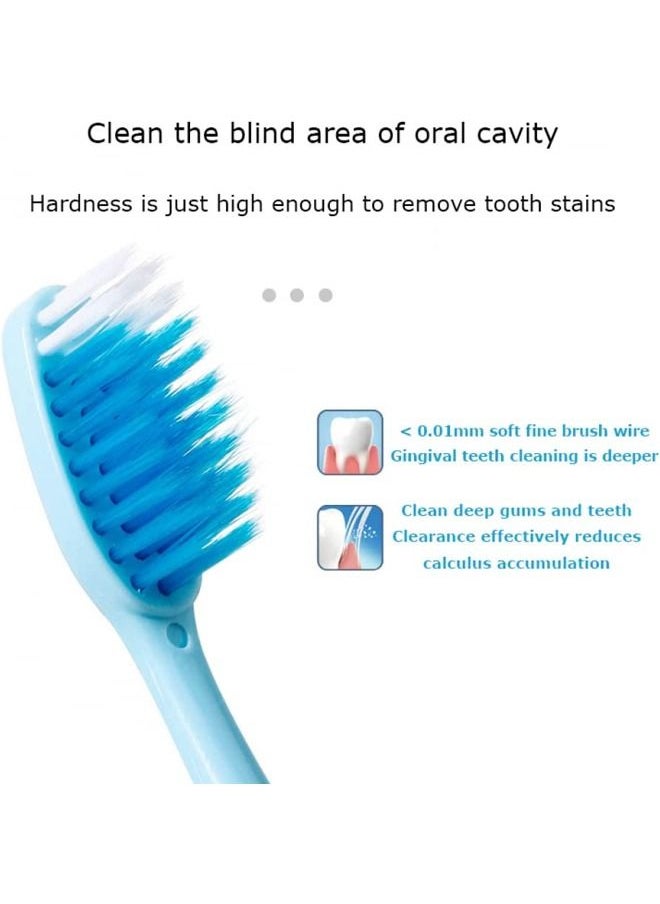 Fanski - 8 Pieces 2 in 1 Soft Toothbrush with Tongue Scraper Cleaner - Image 1