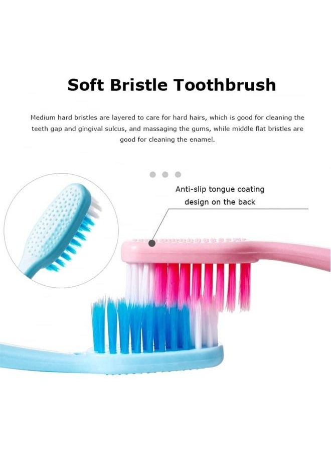 Fanski - 8 Pieces 2 in 1 Soft Toothbrush with Tongue Scraper Cleaner - Image 1