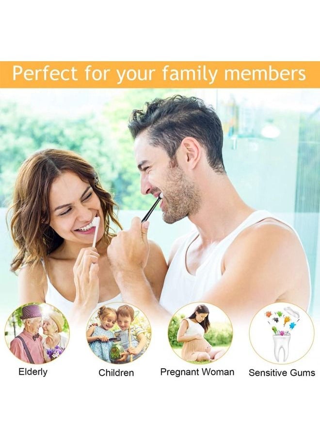 Fanski - 8 Pieces 2 in 1 Soft Toothbrush with Tongue Scraper Cleaner - Image 1