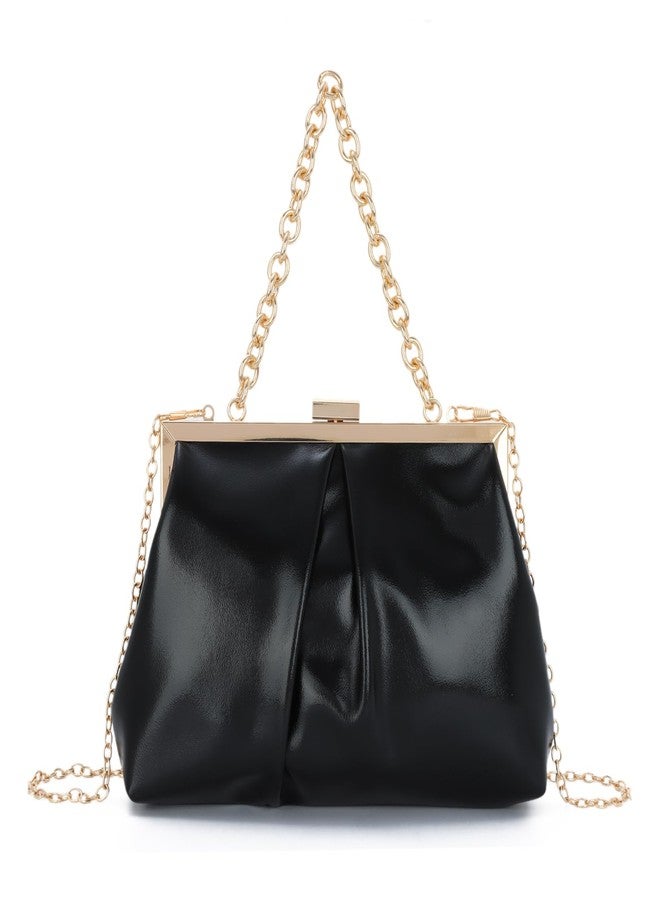 LUI SUI Ruched Evening Handbag for Women Dumpling Clutch Purse Pleated Cloud Bag for Wedding Formal Party - Image 1