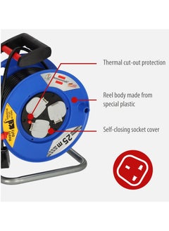 Brennenstuhl Brennenstuhl 3-Way Cable Reel Blue and Black 25m  - Image 2