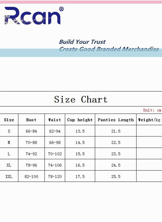 Rcan - 5 Piece Lingerie Women's Teddy Babydoll Garter Strap Chain Plus Size Bra and Panty Set - Image 1