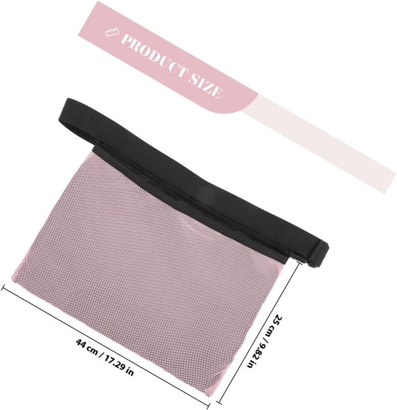 LALAFINA Tennis Ball Picking Bag with Wrist Strap Mesh Net for Sports Training Portable Pink Waist Ball Holder for Golf Tennis and Ping Pong - Image 2