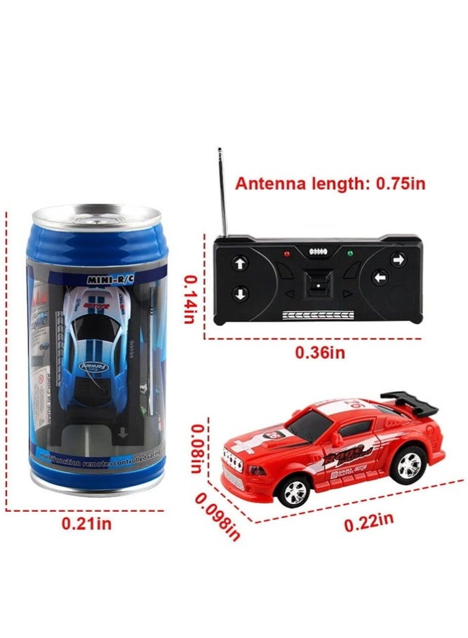 BELLSBERRY 1:45 Remote Control Drift Racing Car - Mini Coke Can Racing Car Toy with 4 Roadblocks and 50PCS Car Stickers - Image 2