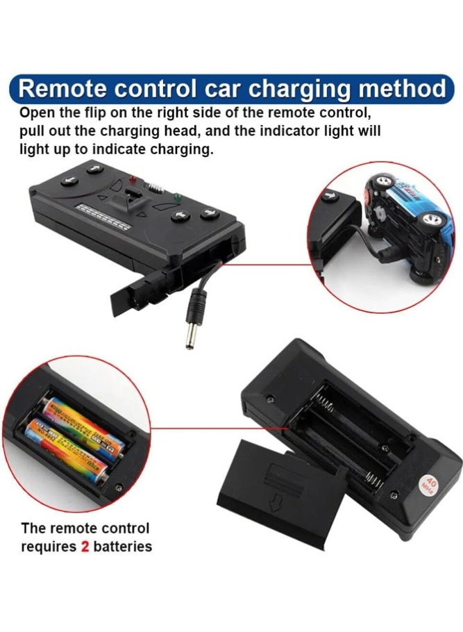BELLSBERRY 1:45 Remote Control Drift Racing Car - Mini Coke Can Racing Car Toy with 4 Roadblocks and 50PCS Car Stickers - Image 4