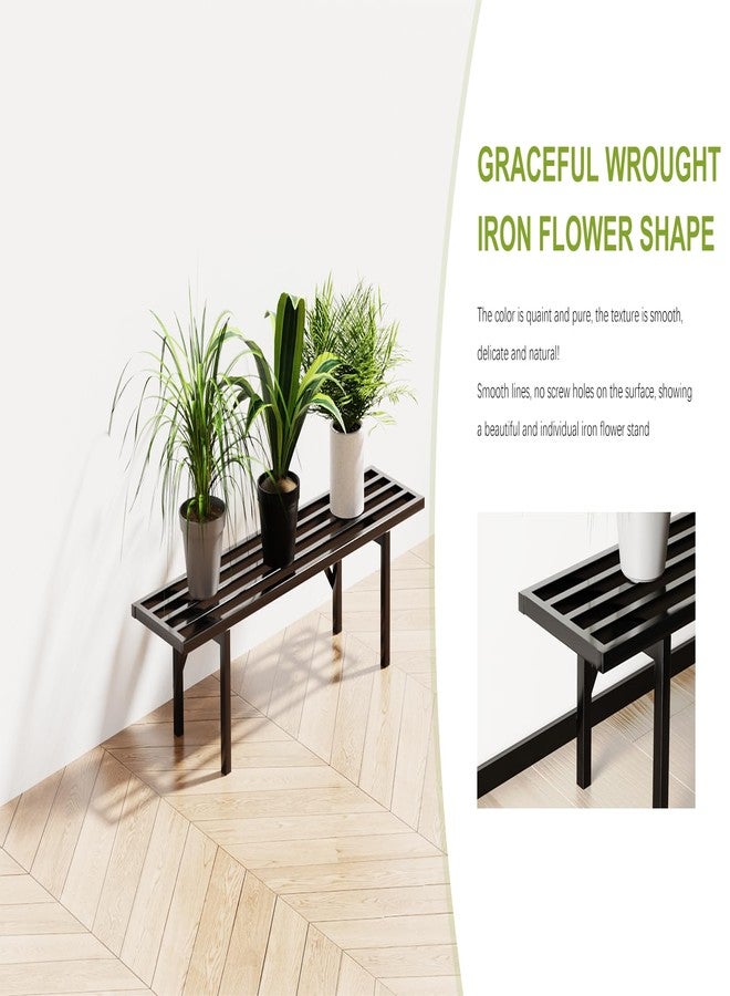 Zhongma One Tier Metal Plant Stand Heavy Duty Plant Holder for Home, Window,Garden, Plant Lovers, Display Stand (35.43 L x 8.66 W x 7.9 H) - Image 4