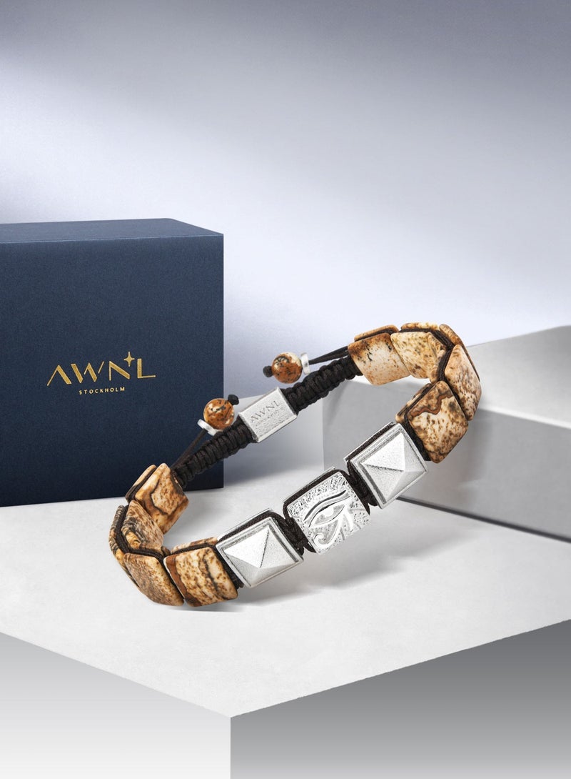 AWNL Protection Beaded Bracelet with Sterling Silver Charm Gift for Men Husband Boyfriend - Image 2