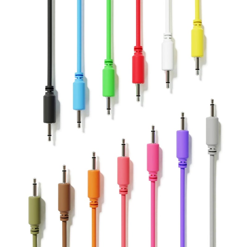 ExcelValley 5-Pack - Mono Modular Patch Cables - TS 3.5mm 1/8" Eurorack Synthesizer [Brown | 45 cm - 17.72"] - Image 5