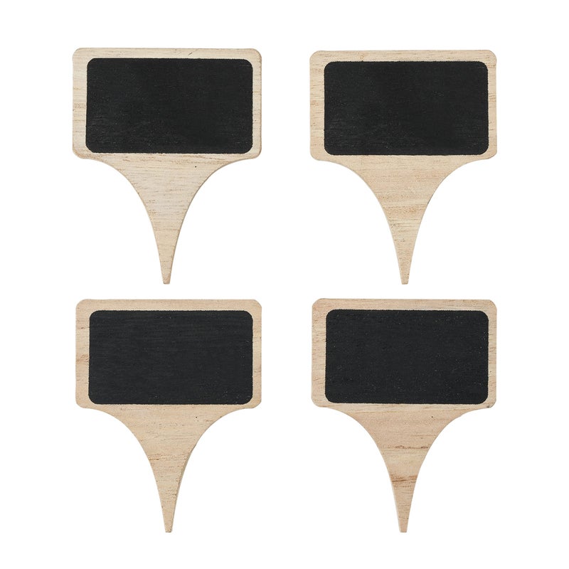 True True Wooden Cheese Markers with Chalk Cheese Labels for Charcuterie Boards Accessories Party Tray Hosting Party Essentials Set of 4 Black