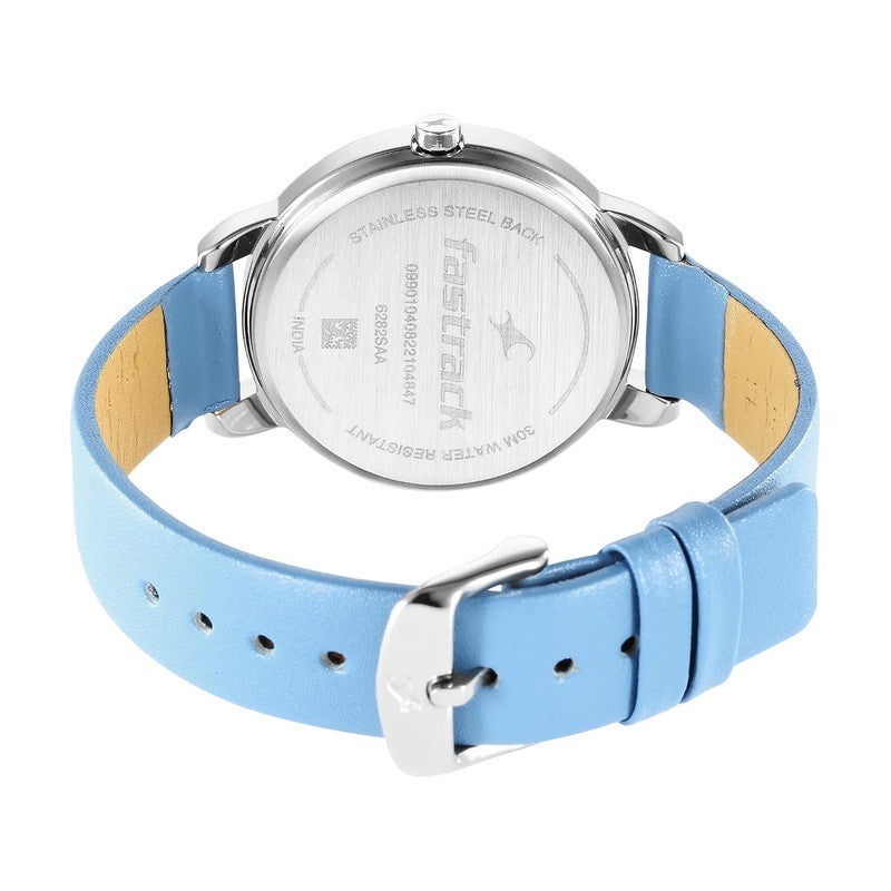 Fastrack Stunners Quartz Analog Blue Dial Leather Strap Watch for Girls-NS6282SL01/NT6282SL01 - Image 2