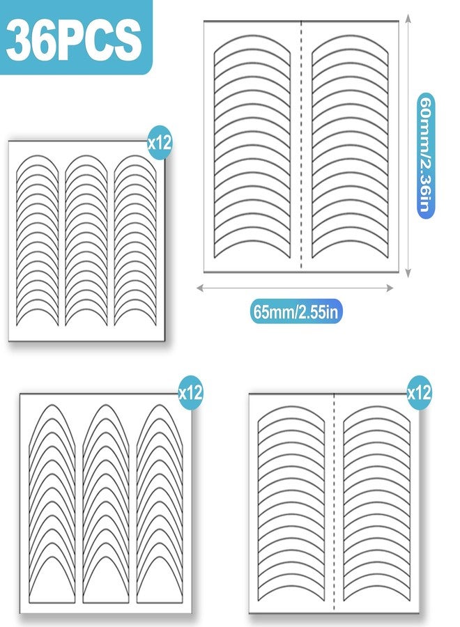 CoguZed 36 Sheets French Tip Nail Stickers Guide Self-Adhesive French Tip Tape Stencils for DIY Manicure 3 Classic Designs - Image 2