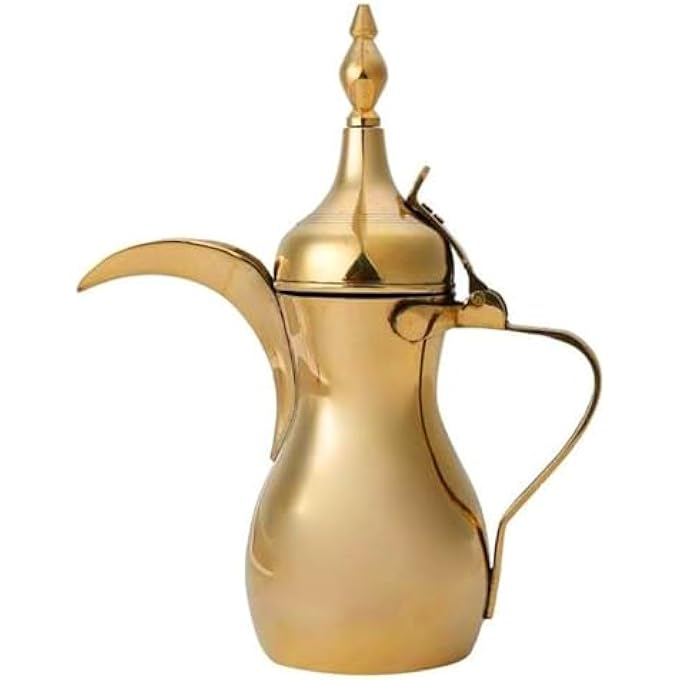 ريحني تصميم إبريق القهوة العربي التقليدي ماجيستيك براس دالا رسلان مثالي لتقديم القهوة العربية والشاي والمشروبات الساخنة 1420 مل - Image 4