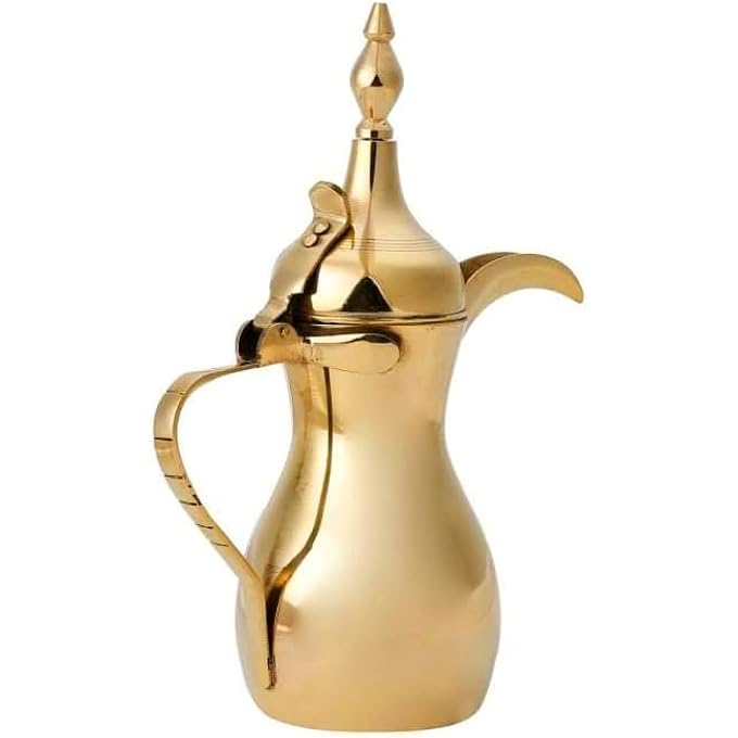 ريحني تصميم إبريق القهوة العربي التقليدي ماجيستيك براس دالا رسلان مثالي لتقديم القهوة العربية والشاي والمشروبات الساخنة 1420 مل - Image 2