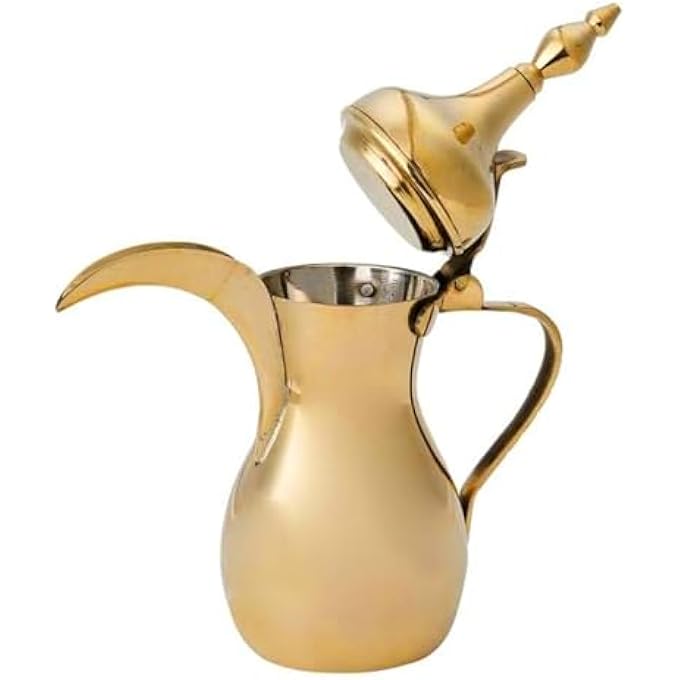 ريحني تصميم إبريق القهوة العربي التقليدي ماجيستيك براس دالا رسلان مثالي لتقديم القهوة العربية والشاي والمشروبات الساخنة 1420 مل - Image 3
