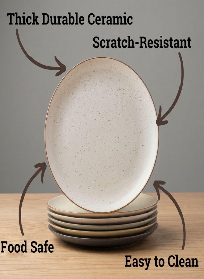 HB Design Co. Ceramic Dinner Plates Set of 6 - 10.25 Inch Diameter Stoneware Plates - 6 Beautiful Colors - Dishwasher, Microwave, Oven, and Freezer Safe Colorful Plate Set for 6 - Large Capacity for Full Meals - Image 2