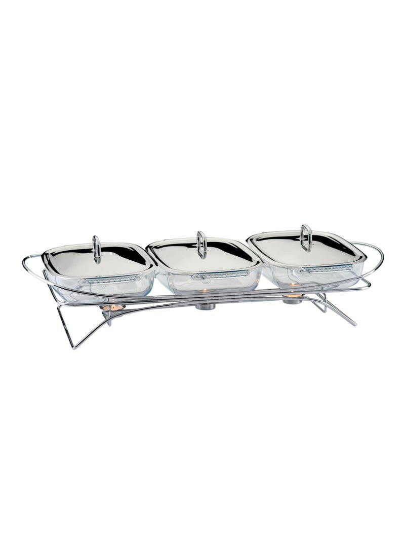 Cuisine Art - Cuisine Art Steel Warmer - 3 x 1.5-Liter Capacity - Triple Compact Food Warming Convenience - Image 1