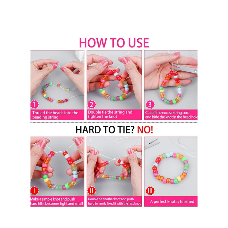 SOLARAE Flat Elastic Crystal Stretch String, Bracelet String, Polyester Cord for Seed Beads Bracelet Beading Jewelry Making Thread Craft Accessories 40m(43Yard 0.5mm) - Image 3