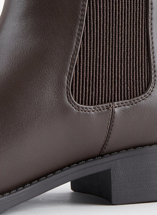 Celeste Women's Solid Block Heel Chelsea Boots with Pull Tab - Image 4