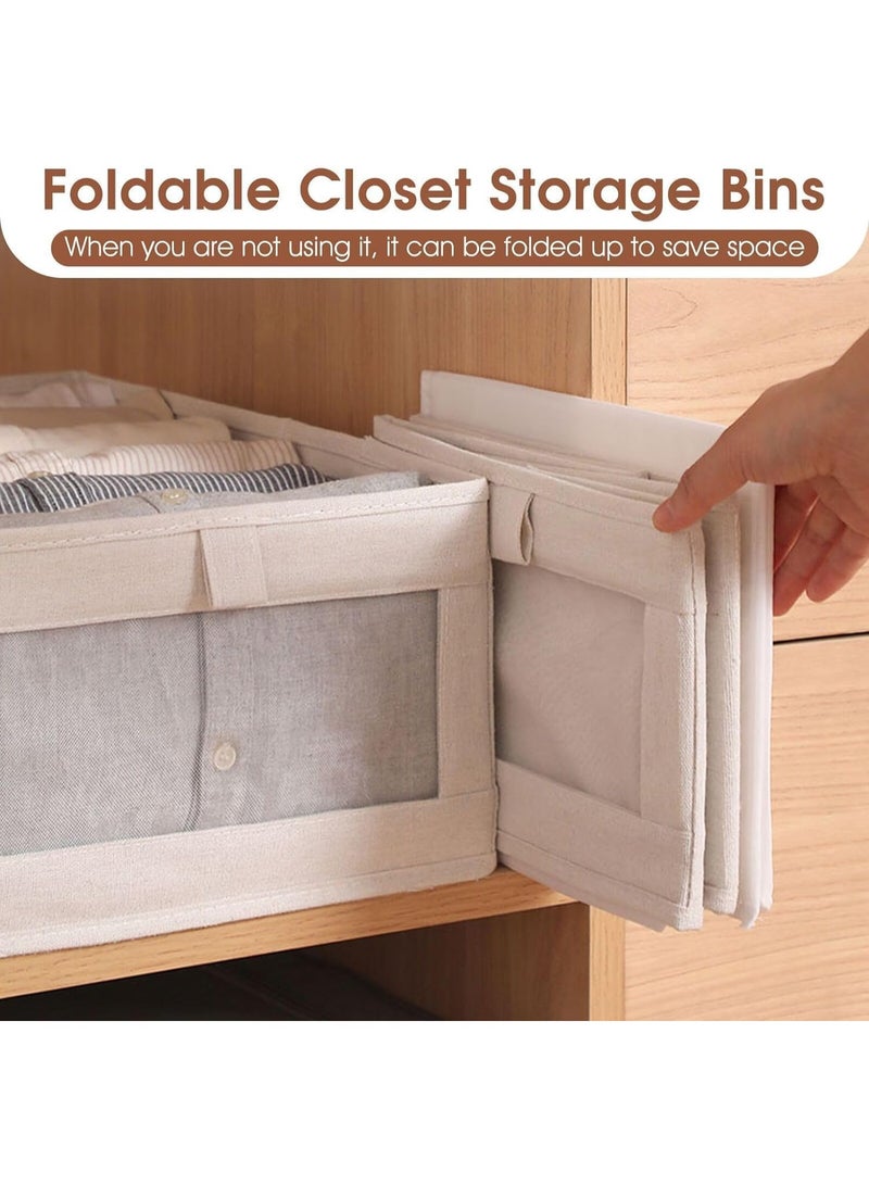 Xkimos 4 Pack Storage Boxes, Wardrobe Clothes Organizer, Large Storage Box with Transparent Window, Washable, Foldable, Can Store and Organize Clothes, Games, Books, Toys - Image 3