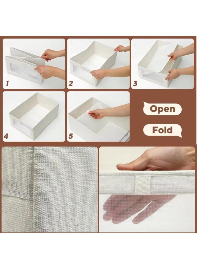 Xkimos 4 Pack Storage Boxes, Wardrobe Clothes Organizer, Large Storage Box with Transparent Window, Washable, Foldable, Can Store and Organize Clothes, Games, Books, Toys - Image 5